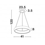 NOVA LUCE 8105620 | Albi-NL Nova Luce visiace svietidlo - TRIAC kruhový regulovateľná intenzita svetla, vedenie je možné zkrátiť 1x LED 1950lm 3000K matná čierna, biela