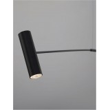 NOVA LUCE 9061429 | Voice Nova Luce stojaté svietidlo 250cm prepínač vedenie je možné zkrátiť 1x LED 960lm 3000K matná čierna