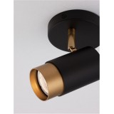 NOVA LUCE 9111432 | Pongo Nova Luce spot svietidlo otočné prvky 1x GU10 matná čierna, zlatý