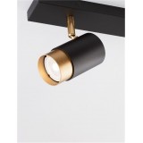 NOVA LUCE 9111434 | Pongo Nova Luce spot svietidlo otočné prvky 2x GU10 matná čierna, zlatý