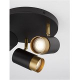 NOVA LUCE 9111438 | Pongo Nova Luce spot svietidlo otočné prvky 3x GU10 matná čierna, zlatý