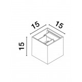 NOVA LUCE 9136175 | Epic Nova Luce stenové svietidlo kocka nastaviteľný uhol rozptylu 2x LED 1950lm 3000K IP54 biela