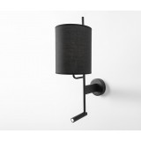 NOVA LUCE 9180512 | Yama Nova Luce rameno stenové svietidlo prepínač otočné prvky 1x E27 + 1x LED 210lm čierna
