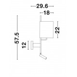 NOVA LUCE 9180512 | Yama Nova Luce rameno stenové svietidlo prepínač otočné prvky 1x E27 + 1x LED 210lm čierna