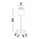 NOVA LUCE 9223412 | Colt Nova Luce prenosné, stolové svietidlo dotykový vypínač regulovateľná intenzita svetla, batérie/akumulátorové, USB prijímač 1x LED 207lm 3000K IP54 hrdzavo hnedé
