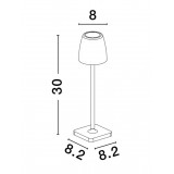 NOVA LUCE 9223413 | Colt Nova Luce prenosné, stolové svietidlo dotykový vypínač regulovateľná intenzita svetla, batérie/akumulátorové, USB prijímač 1x LED 207lm 3000K IP54 tmavošedá