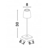 NOVA LUCE 9223414 | Colt Nova Luce prenosné, stolové svietidlo dotykový vypínač regulovateľná intenzita svetla, batérie/akumulátorové, USB prijímač 1x LED 207lm 3000K IP54 olivovo zelená