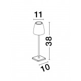 NOVA LUCE 9223997 | Colt Nova Luce prenosné, stolové svietidlo dotykový vypínač regulovateľná intenzita svetla, batérie/akumulátorové, USB prijímač 1x LED 207lm 3000K IP54 tmavošedá, opál
