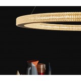 NOVA LUCE 9285810 | Fiore-NL Nova Luce visiace svietidlo - TRIAC kruhový regulovateľná intenzita svetla, vedenie je možné zkrátiť 1x LED 4452lm 3000K starožitná zlata, krištáľ