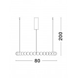 NOVA LUCE 9695231 | Perla-NL Nova Luce visiace svietidlo - TRIAC diaľkový ovládač regulovateľná intenzita svetla, vedenie je možné zkrátiť 1x LED 6492lm 3000K zlatý, opál