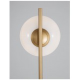 NOVA LUCE 9960619 | Cantona Nova Luce stojaté svietidlo 155cm prepínač 1x E27 mosadz, opál, biely mramor