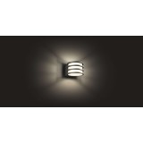 PHILIPS 17401/93/P0 | PHILIPS-hue-Lucca Philips stenové hue múdre osvetlenie regulovateľná intenzita svetla 1x E27 806lm 2700K IP44 antracitová sivá, biela