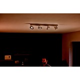 PHILIPS 53174/31/P0 | Clockwork Philips stenové, stropné WarmGlow svietidlo regulovateľná intenzita svetla, otáčateľný svetelný zdroj 4x LED 2000lm 2700K biela