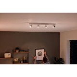 PHILIPS 56244/31/P0 | Star Philips stenové, stropné WarmGlow svietidlo regulovateľná intenzita svetla, otáčateľný svetelný zdroj 4x LED 2000lm 2700K biela