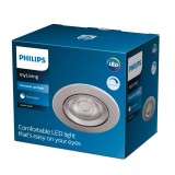 PHILIPS 8718699755621 | Sparkle Philips zabudovateľné svietidlo kruhový regulovateľná intenzita svetla, sklápacie Ø85mm 1x LED 350lm 2700K nikel