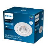 PHILIPS 8718699755683 | Sparkle Philips zabudovateľné svietidlo kruhový regulovateľná intenzita svetla, sklápacie Ø85mm 1x LED 350lm 2700K biela