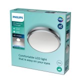 PHILIPS 8718699777210 | Doris-PH Philips stropné svietidlo kruhový 1x LED 640lm 4000K IP44 chróm, biela