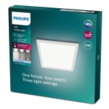 PHILIPS 8719514326668 | Touch-PH Philips stropné SLIM LED panel - SceneSwitch štvorec impulzový prepínač regulovateľná intenzita svetla 1x LED 1200lm 4000K biela
