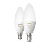 PHILIPS 8719514356733 | E14 4W Philips sviečka B39 LED svetelný zdroj hue múdre osvetlenie 470lm 2200 <-> 6500K regulovateľná intenzita svetla, Bluetooth, 2 dielna súprava