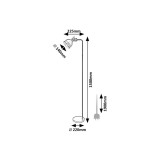 RABALUX 2242 | Flint Rabalux stojaté svietidlo 150cm prepínač na vedení otočné prvky 1x E27 čierna, biela