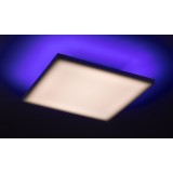 RABALUX 71001 | Faramir Rabalux stropné svietidlo štvorec diaľkový ovládač regulovateľná intenzita svetla, nastaviteľná farebná teplota, meniace farbu, časový spínač, nočné svetlo, podsvietenie 1x LED      1400lm 3000 <-> 6500K biela