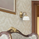RABALUX 8811 | Flossi Rabalux rameno stenové svietidlo 1x E27 bronzová, biela alabaster