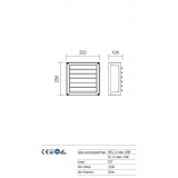 REDO 9894 | Brick-RD Redo stenové svietidlo 2x E27 IP54 tmavošedá, opál
