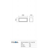 REDO 9896 | Brick-RD Redo stenové svietidlo 1x E27 IP54 tmavošedá, opál