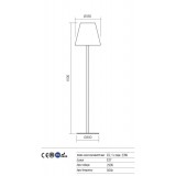 REDO 9978 | Pino-RD Redo stojaté svietidlo 150cm 1x E27 IP65 tmavošedá