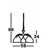 SEARCHLIGHT 1685-5AB | Bistro-II Searchlight luster svietidlo 5x E27 antická meď, priesvitné