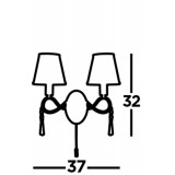 SEARCHLIGHT 2032-2CC | Simplicity Searchlight rameno stenové svietidlo prepínač na ťah 2x E14 chróm, biela, priesvitné
