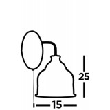 SEARCHLIGHT 2671-1AB | Bistro-II Searchlight rameno stenové svietidlo prepínač na ťah 1x E27 antická meď, priesvitné