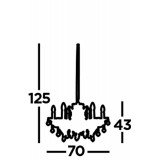 SEARCHLIGHT 8736-6AB | ParisS Searchlight luster svietidlo 6x E14 antická meď, priesvitné