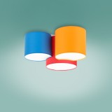TK LIGHTING 3275 | Mona-TK Tk Lighting stropné svietidlo 3x E27 modrá, pomaranč, červená