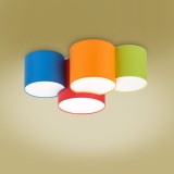 TK LIGHTING 3276 | Mona-TK Tk Lighting stropné svietidlo 4x E27 modrá, pomaranč, červená