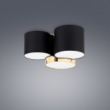TK LIGHTING 3445 | Mona-TK Tk Lighting stropné svietidlo 3x E27 čierna, zlatý, opál