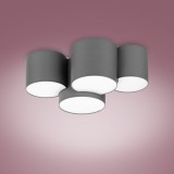 TK LIGHTING 4393 | Mona-TK Tk Lighting stropné svietidlo 4x E27 sivé, biela