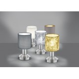 TRIO 595400101 | Garda-TR Trio stolové svietidlo 18cm dotykový vypínač 1x E14 matný nikel, biela