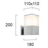 VIOKEF 4098800 | Corfu Viokef rameno stenové svietidlo 1x E27 IP44 sivé, biela