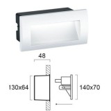 VIOKEF 4124901 | Riva-VI Viokef zabudovateľné svietidlo 140x70mm 1x LED 210lm 3000K IP65 biela, čierna