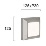 VIOKEF 4137900 | Leros-Plus Viokef stenové svietidlo 1x LED 260lm 3000K IP44 sivé, biela