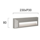 VIOKEF 4138100 | Leros-Plus Viokef stenové svietidlo 1x LED 112lm 3000K IP44 sivé