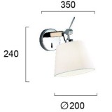VIOKEF 4146201 | Filipa Viokef rameno stenové svietidlo prepínač otočné prvky 1x E27 biela, matný nikel
