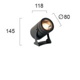 VIOKEF 4187600 | Maris-VI Viokef svetlomet, zapichovacie svietidlo otočné prvky 1x LED 1080lm 3000K IP65 tmavošedá