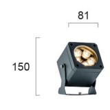 VIOKEF 4205400 | Aris-VI Viokef svetlomet, zapichovacie svietidlo otočné prvky 2x LED 1100lm 3000K IP66 tmavošedá