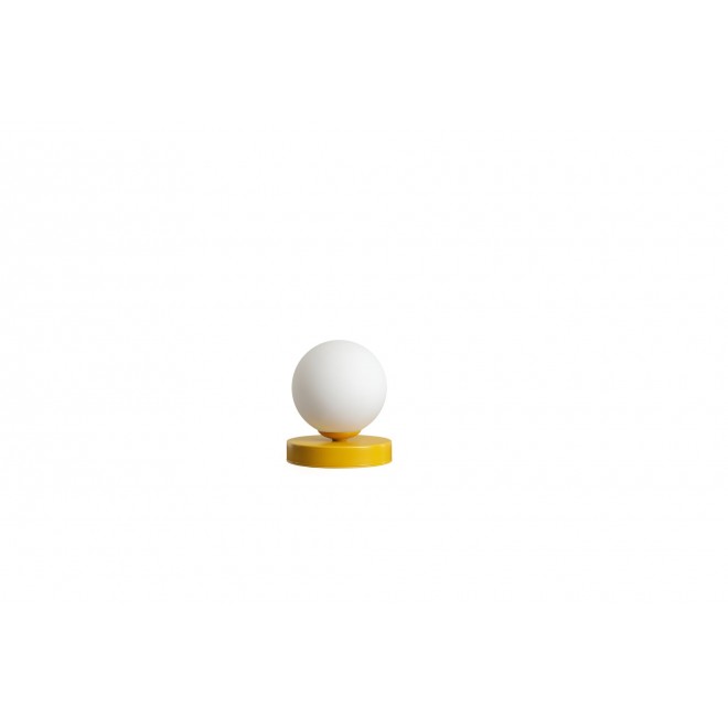 ALDEX 1076B14_S | Ball-AL Aldex stolové svietidlo guľa 17cm prepínač na vedení 1x E14 žltá, opál