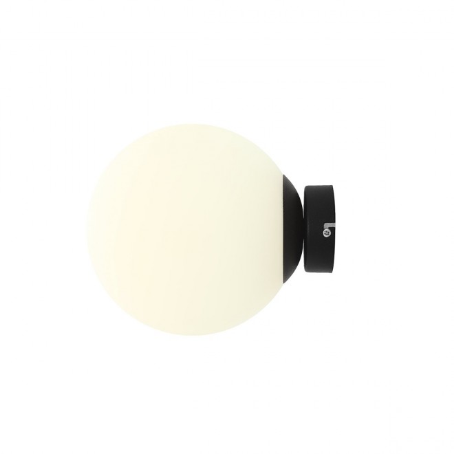 ALDEX 1076C1_M | Ball-AL Aldex stenové svietidlo guľa 1x E27 čierna, opál