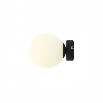 ALDEX 1076C1_S | Ball-AL Aldex stenové svietidlo guľa 1x E14 čierna, opál