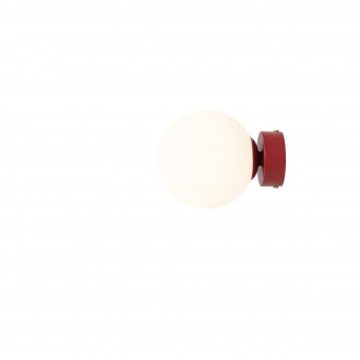 ALDEX 1076C15_S | Ball-AL Aldex stenové svietidlo guľa 1x E14 bordová, opál
