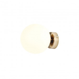 ALDEX 1076C30_S | Ball-AL Aldex stenové svietidlo guľa 1x E14 zlatý, opál